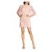 DRESS THE POPULATION Womens Pink Lace Floral Kimono Sleeve Crew Neck Mini Sheath Party Dress Size S