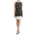 RALPH LAUREN Womens Black Lace-overlay Sleeveless Jewel Neck Above The Knee Sheath Cocktail Dress Size 14