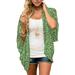 Niuer Women Floral Print Kimono Cardigan Chiffon Short Sleeve Loose Cardigan Kaftan Tops