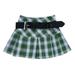ZIYIXIN Women Summer Mini-Dress Plaid/Solid Color High Waist Pleated Skirt with Side Zipper for Girls
