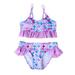 CVLIFE 2-7Year Baby Kids Girls Bikini Set Swimwear Mermaid Scale Printed Swimming Costumes Children Ruffle Bathing Suit Swimsuit Tankini Sets Beachwear