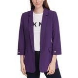 DKNY Womens Open-Front Blazer, Plum, 6