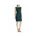 RALPH LAUREN Womens Green Embroidered Sleeveless Jewel Neck Above The Knee Sheath Formal Dress Size 14