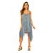 Riviera Sun Fringe Dress / Summer Dresses (Blue / Grey, Medium)
