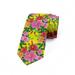 Flower Necktie, Green Tone Foliage on Yellow, Dress Tie, 3.7", Multicolor, by Ambesonne