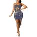 MISOWMNJOY Women Bodycon Tube Leather Dress Sexy Hollow Out Bodycon Y2k Mini Club Dress