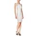 Calvin Klein Embellished Scuba Sheath Dress , Off-White, Size 14