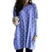 Long Tunic Tops for Women Casual Long Sleeve Polka Dot Pullover with Pocket Baggy Loose Basic Tee Shirt