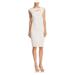 ADRIANNA PAPELL Womens Ivory Cut Out Sleeveless Knee Length Sheath Formal Dress Size: 12