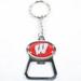 Wisconsin Badgers Metal Key Chain And Bottle Opener W/domed Insert