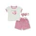 Duck Duck Goose Baby Girls' Rose 3-Piece Shorts Set Outfit (Infant)