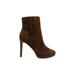 Nine West Womens Querida Platform Booties Leather Almond Toe Ankle Fashion Boots