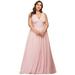 Ever-Pretty Womens A-Line Plus Size Sun Dresses for Women 90162 Pink US18