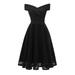New Women Embroidery Vintage Lace Dress Off the Shoulder Short Sleeve Casual Evening Elegant Princess Party Dress