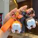 SPRING PARK Cute Cartoon Bell Keychain Cartoon Cats Toy Bag Pendant Gift Set