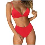 Facrlt Women Bandeau Padded Push Up Swimsuit Swimwear Beachwear Swimwear Bikini Set