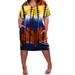 Women's Casual V Neck Midi Dress Short Sleeve Summer T Shirt Dress with Pockets Print Dress Tie Dye Dress Stripe Print Dress Loose Fit Dress