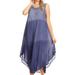 Sakkas Ambra Women's Casual Maxi Tie Dye Sleeveless Loose Tank Cover-up Dress - 19303-Navy - One Size Regular