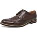 Bruno Marc Mens Leather Shoes Wingtip Formal Business Dress Brogues Oxford Shoes PRINCE-10 DARK/BROWN Size 8