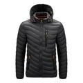 Men's Winter Down Jacket Alternative Puffer Coat Solid Color Zip Pocket Jacket Outerwear