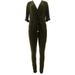 Nina Leonard Miracle Matte Jersey 3/4 Tab-Slv Jumpsuit Women's 707-762