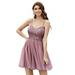 Ever-Pretty Women's Sequin Tulle Patchwork Pleated Ball Gowns Dresses for Ladies 03130 Orchid US6