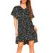 Summer Casual Formal Dress Short Sleeve Floral High Low V-Neck Women's Floral Print A-Line Short Sleeve V Neck Flowy Party Sexy Empire Waist Dress