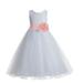 Ekidsbridal White Floral Lace Heart Cutout Formal Flower Girl Dress Special Occasion Dresses Girl Lace Dresses Toddler Girl Dresses Pageant Gown Holiday Dress Graduation Dress Birthday Girl Dress 172T