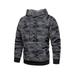 MAWCLOS Mens Pullover Camo Hooded Sweatshirt with Sherpa Lining Ribbed Cuffs Drawstring Thicken Warm Fleece Jacket