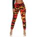 Cover Girl Junior's Cargo High Waisted Slim Fit Solid Color Skinny Drawstring, Orange Camo, Small