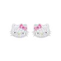 Hello Kitty Sterling Silver Crystal Stud Earrings