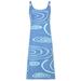 PersonalhomeD Knit Women Dress Sleeveless Paisley Wave Bodycon Long Dresses Sexy Summer Clothes Hollow Out Kintted Style Print Knitted