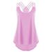 Womens tops time and tru tops tank tops for Women Ladies' Bandages Sleeveless Vest Top High Low Tank Top Notes Strappy Tank Tops
