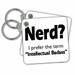 3dRose Nerd. Intellectual Badass. Black. - Key Chains, 2.25 by 2.25-inch, set of 2