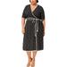 Fox & Royal Womens Plus Faux Short Sleeves Wrap Dress