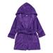 Elowel Boys Girls Hooded Purple Childrens Toddler Fleece Sleep Robe Size 6Y