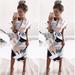 Women's Dresses Casual V-Neck Floral Print Geometric Pattern Belted Dress