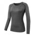 [Big Save!]Women Cozy Quick Dry Tops Compression Base Layer Athletic Long Sleeve T-Shirts Sports For Running Cycling Fitness Yoga Gym Gray S