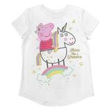 Jumping Beans Little Girls 4-12 Peppa Pig Glittery Unicorn Graphic Tee T-shirt