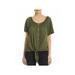 K and C Womens Button Down Scoop Neck Blouse