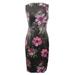 Calvin Klein Women's Floral-Printed Faux-Leather Sheath Dress