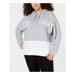 CALVIN KLEIN Womens Gray Color Block Long Sleeve Hooded Hoodie Top Size 1X