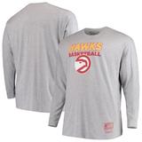 Atlanta Hawks Mitchell & Ness Hometown Classics Big & Tall Thowback Logo Long Sleeve T-Shirt - Heathered Gray