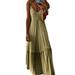 Women Sexy Summer Strappy Holiday Gradient Tie Dry Long Boho Kaftan Dress Beach Maxi Dress Ladies Boho Sleeveless Oversized A-line Sundress