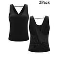 Workout Tank Tops for Women Yoga Tops Racerback Tank top Athletic Muscle Gym Cross Open Back Tank Shirts & Tops, 2 Pack Color Black,Rose Red,Gray,White/S-XL