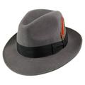 Pinch Crown Crushable Wool Felt Fedora Hat - L - Gray