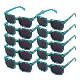 8 Bit Pixelated Nerd Geek Gaming Glasses Clear Lens Unisex Sunglasses Party Blue