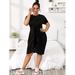 Women's Plus Size Tie Front Wrap Fitted Dress