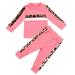 HUJUKULUDUSU Kid's 2Pcs Baby Girls Tracksuit Sweatshirt + Pants Sports Warm Outfits Set