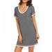 Women Cotton Dress Solid Color Round Neck Short Sleeve Nightdress Solid Color Clothes